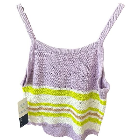 Habitual Girl Crochet Knit Striped Tank Top Size 12 Multicolor - Picture 2 of 5